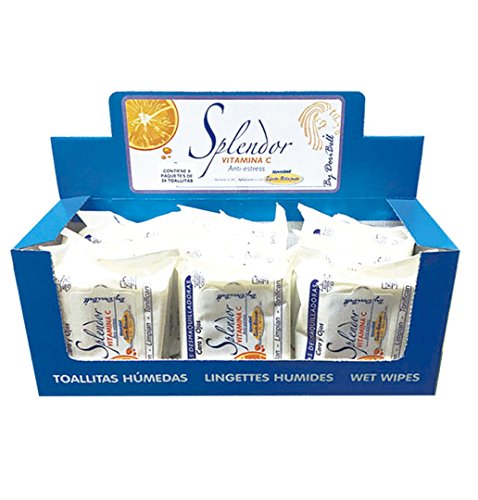 Pack con expositor 9 paquetes de 24 toallitas desmaquillantes Splendor con Vitamina C sin alcohol By DoriBell ®