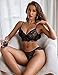 ADOME Lingerie for Women Sexy Lace Bra and Panty Set Mesh Underwear Rave Outfits (Small 1Black)