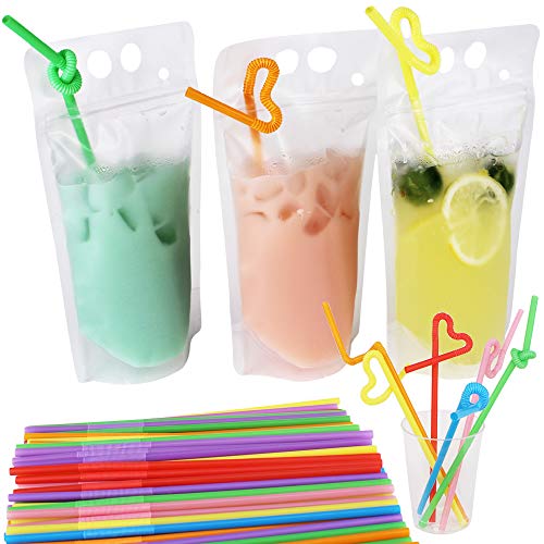 200 bolsas plásticas transparentes con pitillos, 5.2x9.1 in miniatura 1
