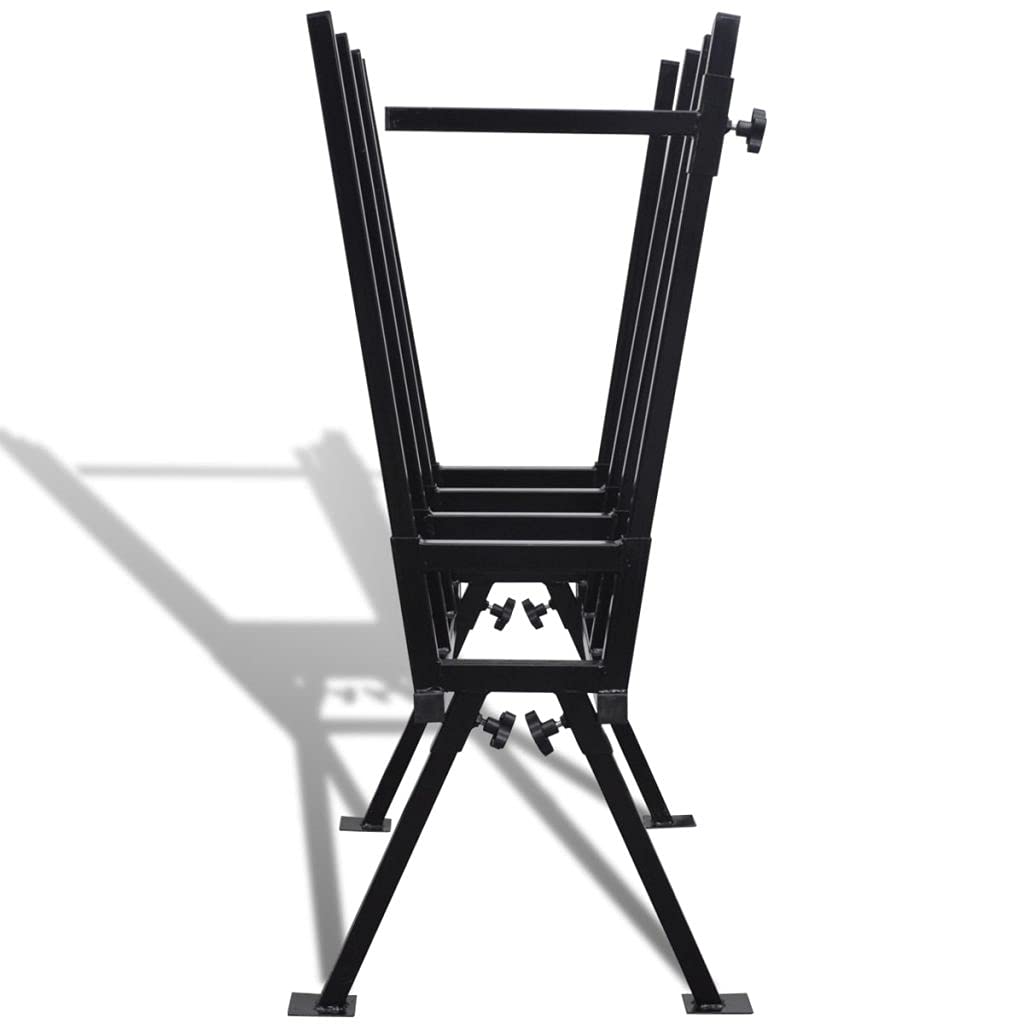Homgoday Chevalet de sciage noir revêtu par poudre pour le travail du bois
