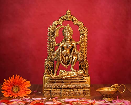 SHIVAJI ARTS Kali Maa Statue in Brass , Goddess Kali Idol, Parvati, Kalika, Kali Shiva Statue, Mahakali, Shiva-Shakti, Hindu Deities