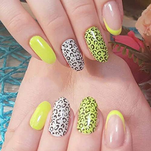 Snake Leopard Print Animal Nail Stamping Plates Geometric Lines Flowers Cow Design Image Printing Plates Stencil Stamp Tool Lace Wave French Line Stamping Plates For Cow Print Nails(J054) #TOP7