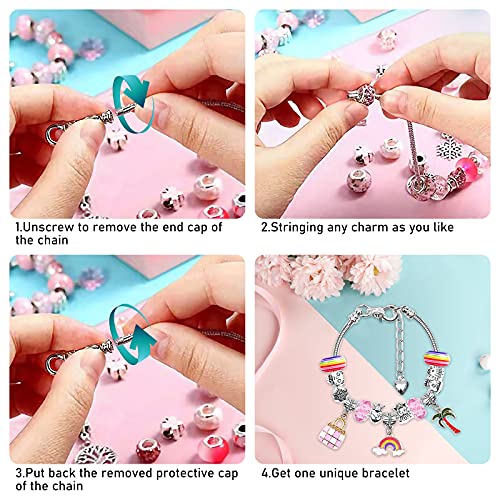 Jewelry Making Kit For Girls 8-12, 110Pcs Charm Bracelet Making Kit For Girls Ages 5-7-12, Girls Jewelry Making Kit Bracelet Kit For Kids 10-12 Diy Necklace Kids Birthday Gifts For 7+ Year Old Girls #TOP5