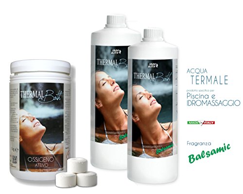 Thermal Bath Active Oxygen 1 Kg. in Tablets 20 gr. + Spa Water Balsamic 2 Lt. for Massage Jets Spa and Pool. (Jacuzzi,Teuco,Index, Bestway, etc.) Immediate Dispatch