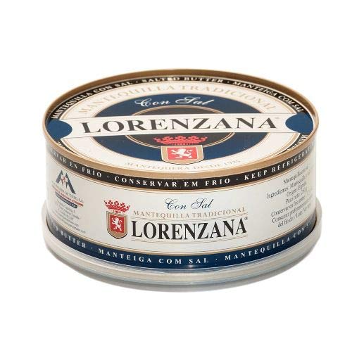 Mantequilla asturiana tradicional LORENZANA con sal.(varios formatos).Envío GRATIS 24h. (Lata