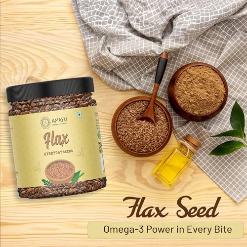 Image of AMAYU Healthy Raw Seeds Combo Pack | Pumpkin Seeds, Flax Seeds, Sunflower Seeds (200 gm x 3) Immunity Booster | Healthy Snacks | Diet Food | Seeds for Eating (Pack of 3)