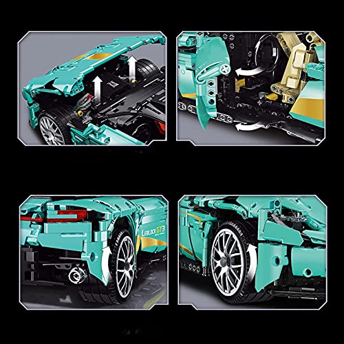 FYHCY Technik Bausteine Auto, 2008 Klemmbausteine Technik Sportwagen Bausatz, Rennwagen Modell Bauset Fahrzeuge… – Bild 6