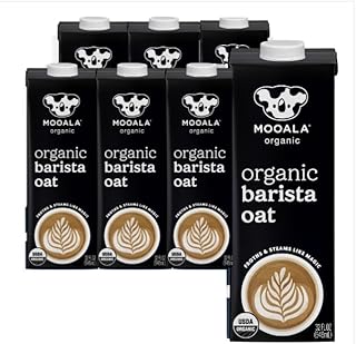 Mooala Organic Barista Oatmilk – Shelf-Stable Oat-Based Creamer for Coffee and Matcha, Non-GMO, Chemical-Free Sunflower Oil, 32 fl oz (Case of 6)