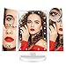 FASCINATE Espejo con Luz para Maquillaje Pantalla Táctil Lámparas con Iluminacíon 21 Led 1X/3X/5X/10X Triple Plegable Espejo Rotación de 180° Regalos Espejo de Mesa Carga con USB o Batería