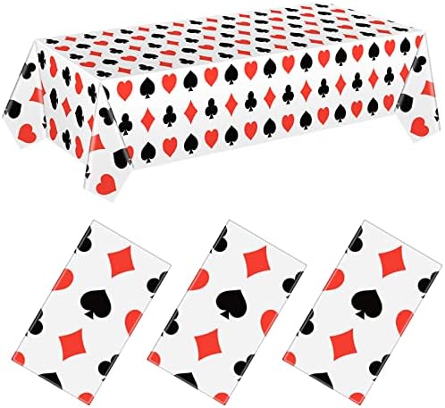 Gisgfim 3-Pack Disco Party Tablecloths - Las Vegas Casino Theme Table Covers, 108x51 Inches, Waterproof Plastic For 60s 70s 80s 90s Disco Birthday Decor