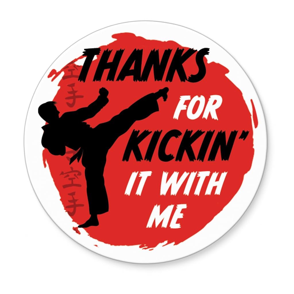 Karate Birthday Party Thank You Stickers, Karate Birthday Decorations, Martial Arts Party Favors - 40 Stickers