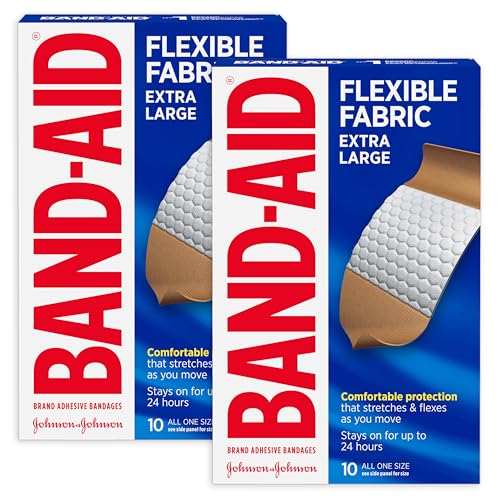 Band-Aid Brand Adhesive Bandages Flexible Fabric, Extra Large, 10 Count (Pack of 2)