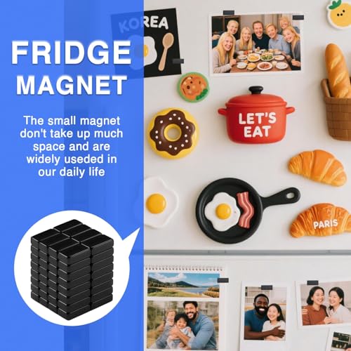 Image of MIKEDE 80 Pcs Small Bar Neodymium Magnets, 6x3x2 mm Rectangular Rare Earth Magnets for Crafts, Heavy Duty for Refrigerator, Tool Storage, Whiteboard, DIY