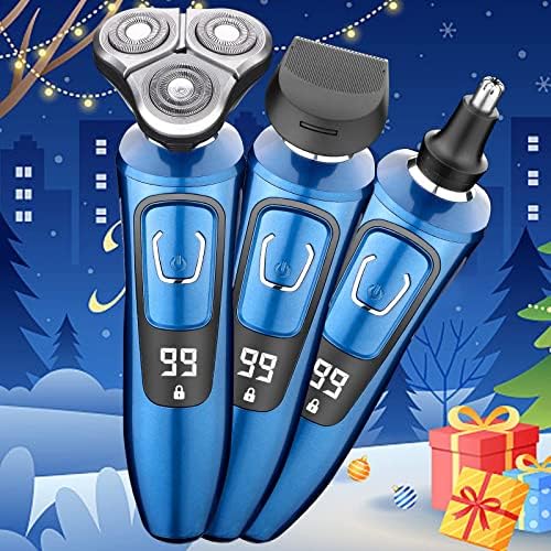 Electric Shavers for Men,Electric Razor for Men Face,Rechargeable Mens Razors for Shaving Cordless,Wet Dry Shaver Waterproof,Travel Man Rotary Shaver