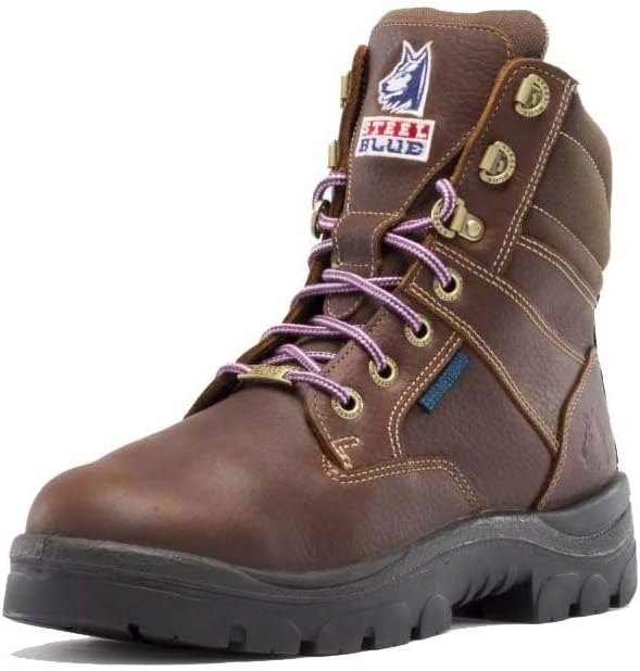 STEEL BLUE 100% COMFORT Women’s Southern Cross Zip 6-Inch Steel Toe Work Boot with Met Guard & PR Midsole, Side Zip, ASTM F2413