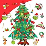 Prekus 3.6FT DIY Felt Christmas Tree for Kids β 30PCS Ornaments Wall Hanging Xmas Decoration with Hook, Children Activity Craft for Holiday Gifts, Reusable Christmas Felt Tree Set