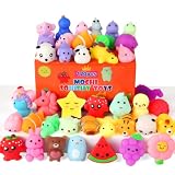 60 Pack Mochi Squishy Toys, Kawaii Mini Animal Squishies for Kids Treasure Box Classroom Prizes Birthday Party Favors Goodie Bag Stuffers Pinata Easter Egg Fillers Sensory Fidget Toys Xmas Gift