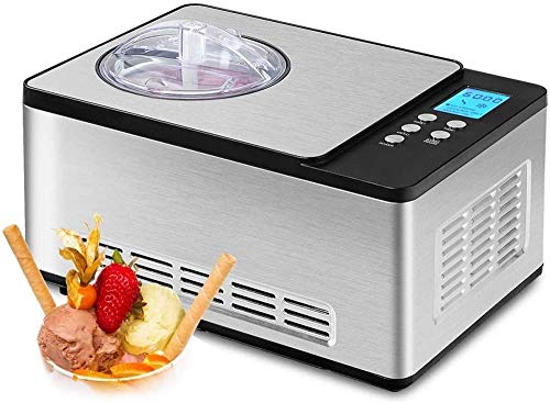 Automatisches Eismaschine, Gelato, Sorbet und Joghurt-Maschine mit abnehmbarer Schüssel, automatische Abkühlung, Timer…