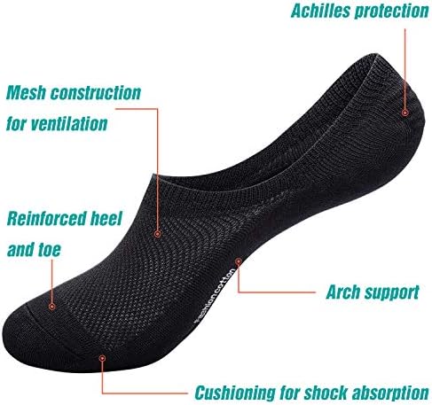 coskefy No Show Socks, Trainer Socks Cotton Anti-Slip Invisible Socks Low Cut Sports Liner Socks for Men Women (8 Pairs)