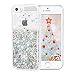 iPhone SE Case, iPhone 5/5S Case, Maxdara [ Screen Protector] Shockproof Glitter Liquid Luxury Bling Sparkle Protective Case Pretty Fashion Creative Design for Girls Children Gifts (Silver)