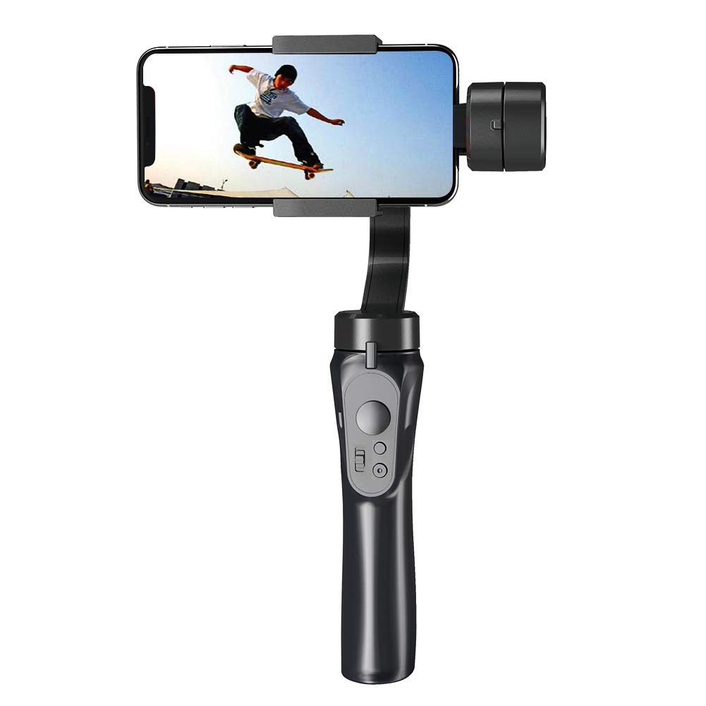 Ręczny stabilizator gimbala, 3-osiowy regulowany stabilizator wideo H4, kompatybilny z iPhone X 8, 7 Plus, Samsung Galaxy S10, S9, Huawei i innymi, automatyczne panoramy, funkcja poklatkowego i