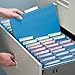Smead FasTab Hanging File Folders, 20 Count, Blue, 1/3-Cut Built-in Tabs, Letter Size (64099)
