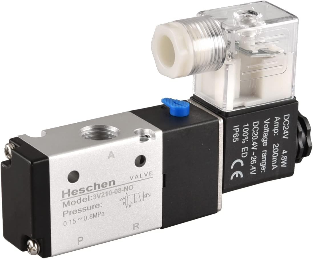 Heschen Elektrische Pneumatische Solenoïdeklep 2V025-08 24VDC PT1/4 2/2 Manier normaal Gesloten Ce IP65