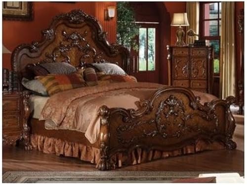 Miniatura 2 de Acme Dresden Wooden King Panel Bed in Cherry Oak