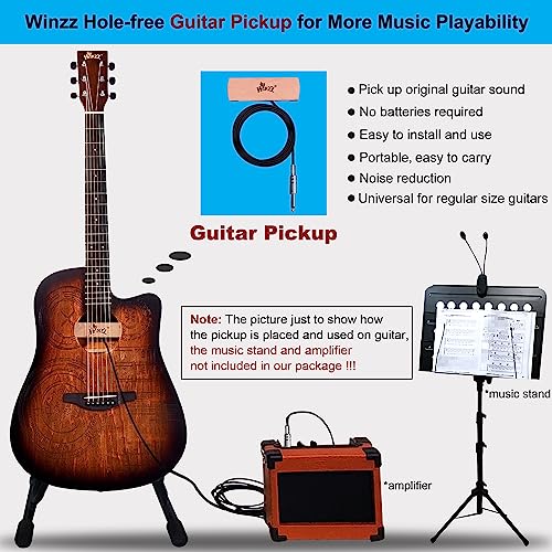 Winzz 4/4 Guitare Folk Débutant, Guitare Acoustique Adulte 41 Pouces, Guitare Country et Folk (Gravure Vintage) Marron - Les Beatles, Paul McCartney, John Lennon, RIngo Starr, George Harrison Winzz 4/4 Guitare Folk Débutant, Guitare Acoustique Adulte 41 Pouces, Guitare Country et Folk (Gravure Vintage) Marron – Image 6