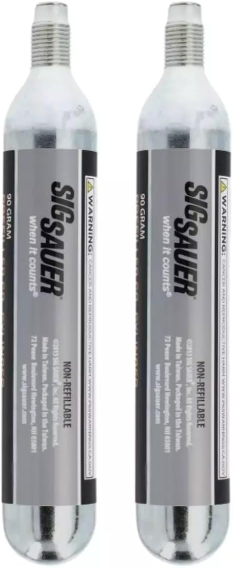 90 Gram CO2 Cartridges Prefilled Air Gun CO2 Cylinders - 2 Count