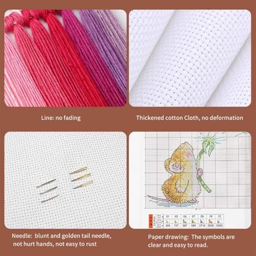 Image of WZWTYSM Stamped Cross Stitch Kits, Full Range of Embroidery Starter Needle tip Kits, Cross Stitch Stamped Pattern, 11CT Pre-Printed Fabric DIY Handmade by Adults Gift, 16x20 inches - Skull Pattern
