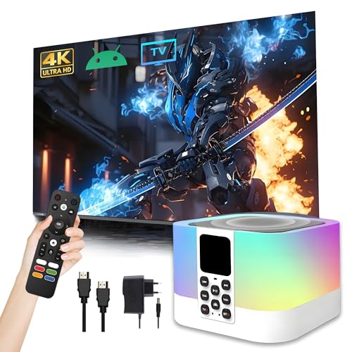 Z1 Mix Bluetooth TV Box 4K, Android 15.0 Smart Lautsprecher mit Beleuchtung, H313 Quad Core, 2.4GHz + 5GHz WLAN, Drahtlose TV Lautsprecher für Zuhause/Party/Outdoor