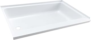 RecPro RV 40" x 24" White Shower Pan | Camper Shower Pan (Left Drain)