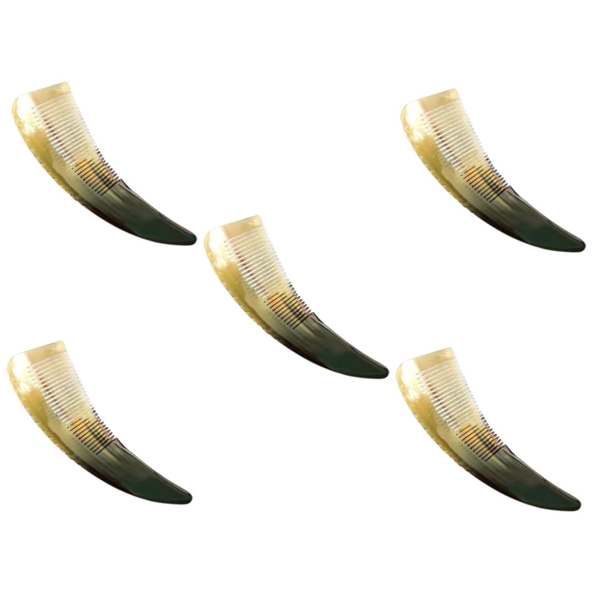 Healeved 5piezas Peine Desenredante De Cuerno De Buey Para Cabello Grueso Diseño Elegante y Duradero Para Tipo De Cabello Accesorio De Estilo y Moda