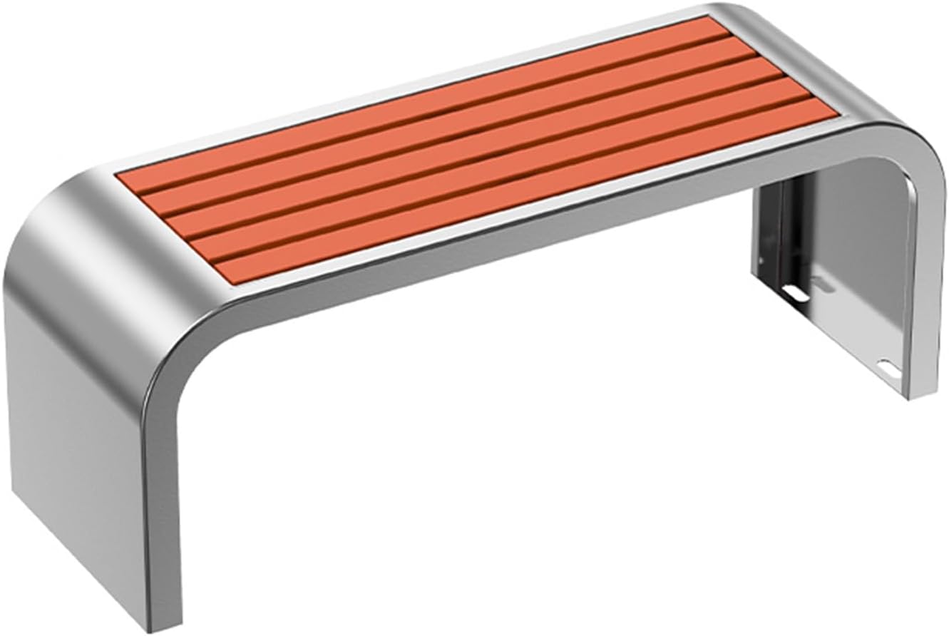 Outdoor Garden Bench, Park Bench, Patio Furniture Bench Chair with Cast Steel & Solid Wood Structure,Weather Proof Porch Loveseat, Perfect for Deck, Lawn, Poolside(A,47x15.7x16.5IN)