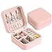 Produktbild Kleine Schmuckschatulle Organizer Travel Tragbare Kunstlederschmuck Aufbewahrungskoffer  Mit Reißverschluss Schmuck Organizer Für Armbänder, Ohrringe, Ringe Für Mädchen, 10-mal; 10-mal; 5 cm / pink