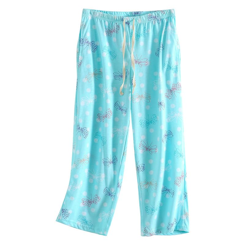 Image of PNAEONG 3 Pack Women Pajama Pants Capri Length Drawstring Pj Bottoms Sleep Lounge Pants with Pockets S-3XL