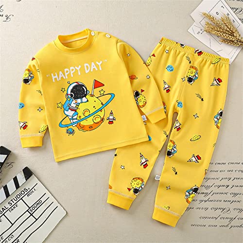 Elastic Cotton Top Pants Set For Kids Baby Girls Boys Funny Print Long Sleeve Warm Comfy 𝗣a𝗷amas Set Fall Winter2