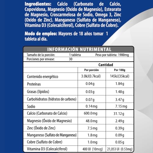Vitamínicos, calcio magnesio Marca MAKLEN (2)