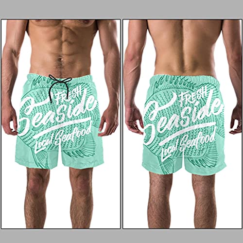 Short de bain pour homme doublure en maille imprimé poissons colorés L - 3