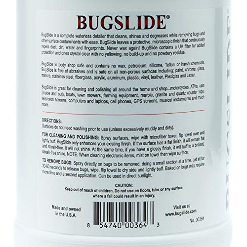Bugslide 64oz Cleaner Refill | Bug Remover for Automobiles | Easy Application for Bug Removal and Polish