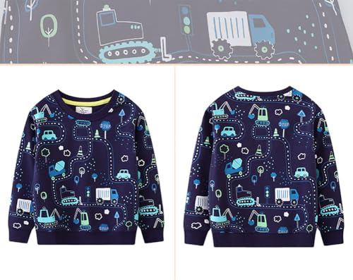 Boys Sweatshirts Casual Sweatshirts Cotton Sweatshirts Long Sleeve T-shirts Crew Neck Cartoon Tops for Boys-1134