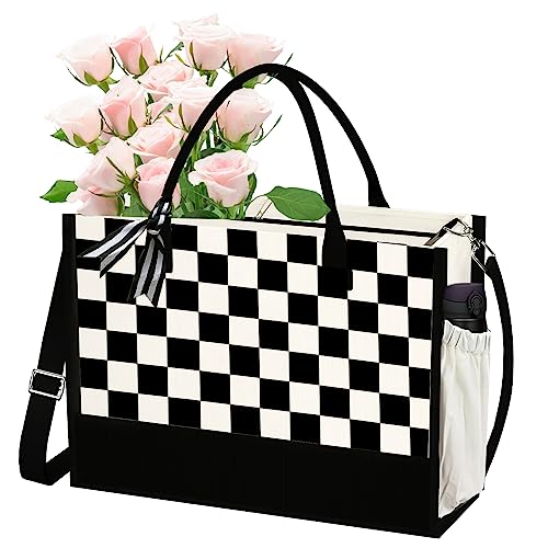 Phrase Canvas Beach Bag,Zipper and Slide Pockets,Stylish Canvas Bag Shoulder Strap and Bottom Support, Office Handbag