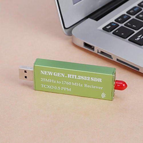 USB Adapter RTL-SDR RTL2832U + R820T2+ 1Ppm TCXO TV Tuner Stick Receiver, Green, 158888