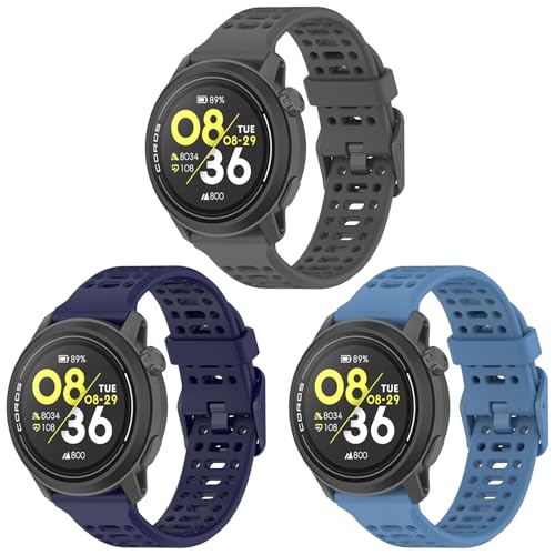 SUGARJAR 22MM Silicona Correa Compatible con COROS PACE 3 / APEX PRO / 2 PRO/APEX 46 mm para Mujeres y Hombres