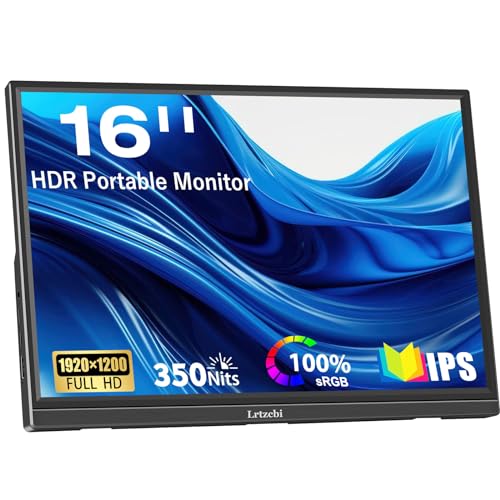 Lrtzcbi Monitor Portátil, Monitor Portable 16 Pulgadas, 1920x1200 Full Hd, Pantalla Móvil Externa 100 Srgb Ips Con Hdmi Type-C Usb-C Para Computadora Portátil Pc Ps4 Xbox Teléfono Lrtzcbi Monitor Portátil, Monitor Portable 16 Pulgadas, 1920x1200 Full Hd, Pantalla Móvil Externa 100 Srgb Ips Con Hdmi Type-C Usb-C Para Computadora Portátil Pc Ps4 Xbox Teléfono