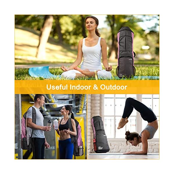 WARRIOR2 Yoga Mat Bags for Women & Men Fits 1/2" Thick Mat, Travel Yoga Backpack With Mat Holder, Large Pockets for Accessories & Water Bottles | Zipper Yoga Mat Bag Carrier