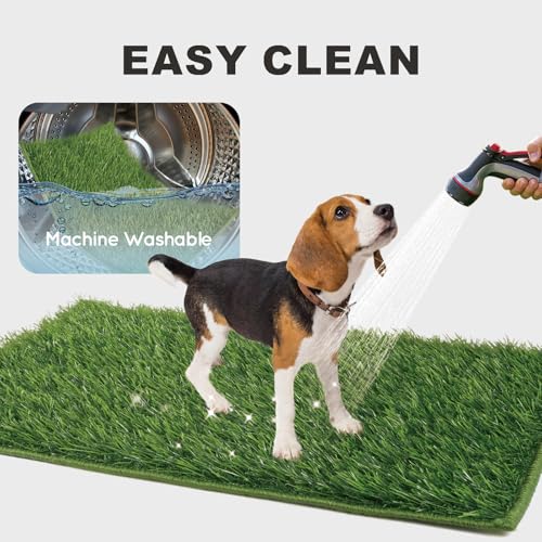 HQ4US 4LEGS Grass Pee Pads for Dogs Potty, Artificial Grass Patch Odor Free | 2PCS Fake Grass with Fully Permeable Backing for Fast Drainage, Indoor Potty Grass Hemmed Edge Turf, Easy Clean - Image 6