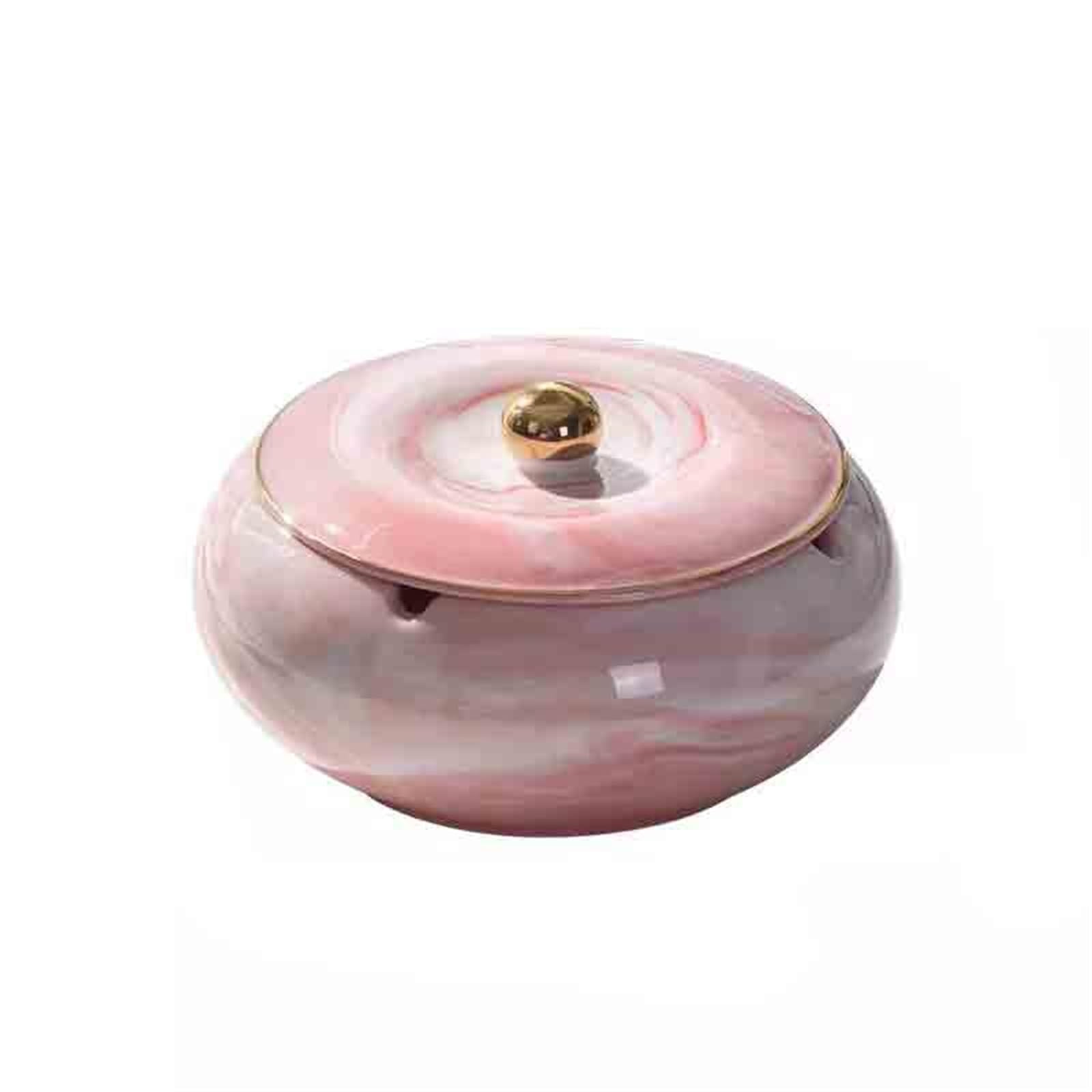 Zhaoj24-05 Cigar Ashtrays Marble Ceramic Home Hotel Office Large Covered Ashtray With Three Color Options(Pink)