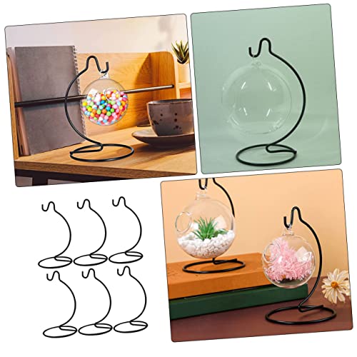 Ciieeo Hängender Glas Globe Ständer 6Er Set Eisenhalter Stabil Für Tisch Wohnzimmer Deko Air Pflanzer Halter Vielseitig Für Terrarium Und Pflanzenaufhängung